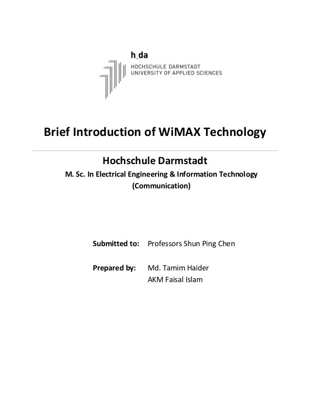 final year thesis on wimax